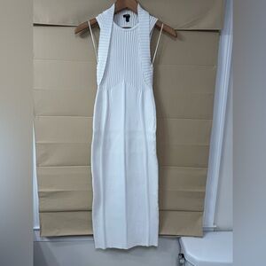 Express White Body Contour Ribbed Dress